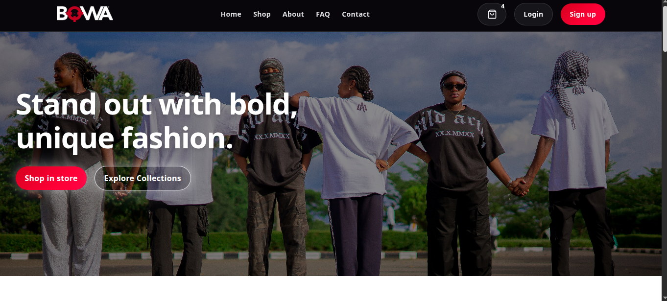 Bowa Fits fashion storefront